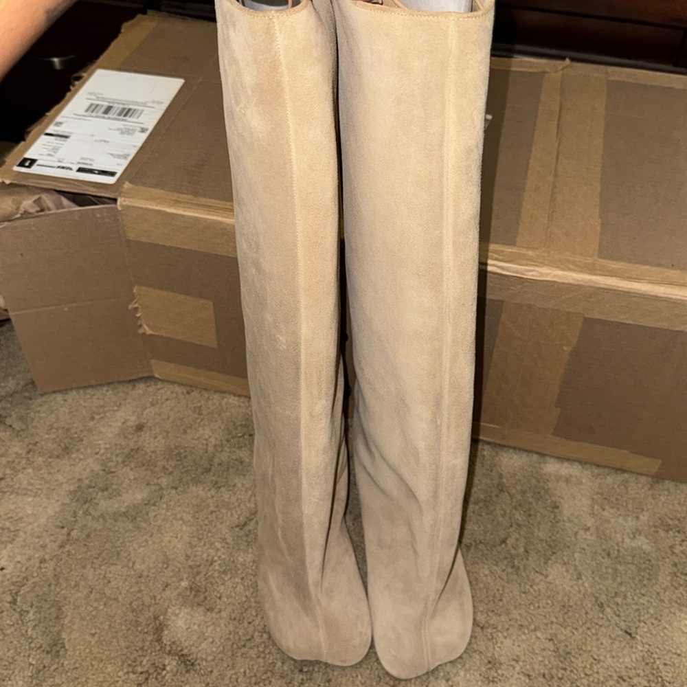 Maison Margiela MM6 Anatomic Slip Tan Suede boots. Gently worn size 40